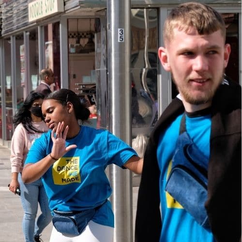Dancers on Slough High Street as part of The Dance We Made